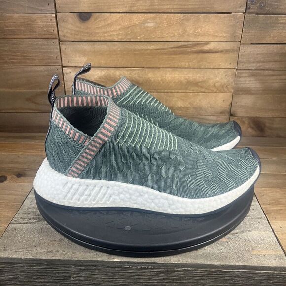 Adidas Boost SHW Brand With The 3 Stripes Green Pink Womens Size 9 Slip On - Picture 1 of 10